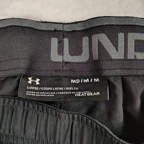 Under Armour Shorts Mens Medium Black Loose Fit Gym Athletic - Picture 3 of 8